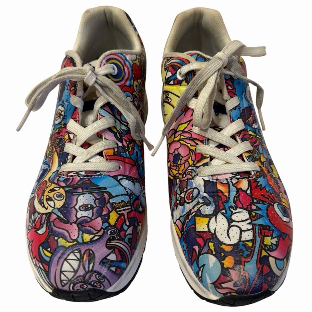 Skechers Vexx Uno Color Doodle Womens 10 Limited Edition Graffiti Sneakers